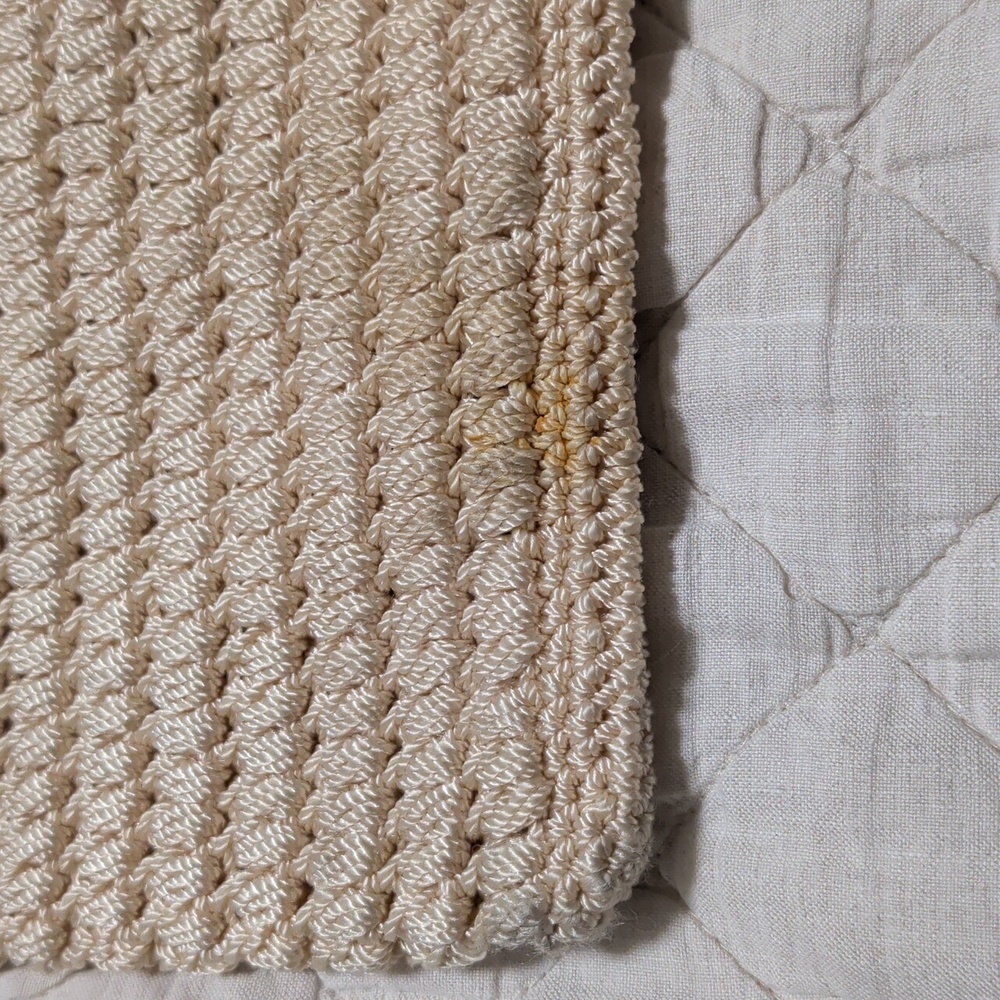 Coldwater Creek Cream Crochet Tote Bag - Picture 4 of 5